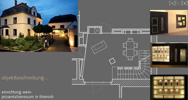 einrichtung wein-präsentationsraum in thörnich